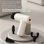 ReliveX™ Mini Deep Tissue Massage Gun – 6 Speed | 4 Therapy Heads | Type-C Fast Charging | Full Body Pain Relief Massager