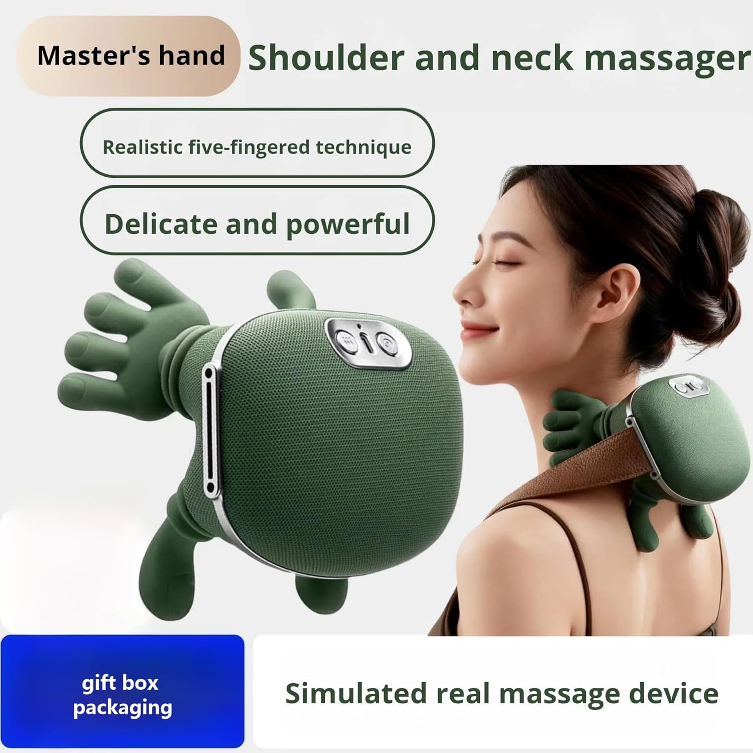 Dealsure Wireless Heated Neck & Shoulder Massager – Cervical Pain Relief | Portable Electric Body Massager for Neck, Back & Shoulder