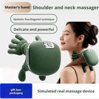 Dealsure Wireless Heated Neck & Shoulder Massager – Cervical Pain Relief | Portable Electric Body Massager for Neck, Back & Shoulder