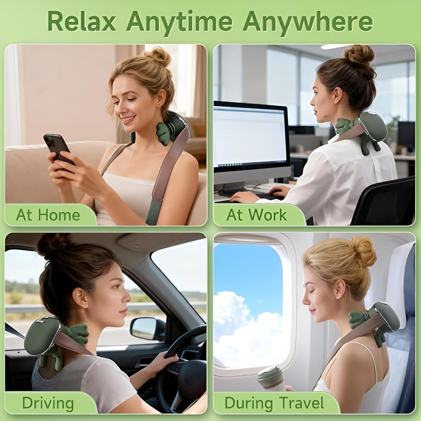 Dealsure Wireless Heated Neck & Shoulder Massager – Cervical Pain Relief | Portable Electric Body Massager for Neck, Back & Shoulder